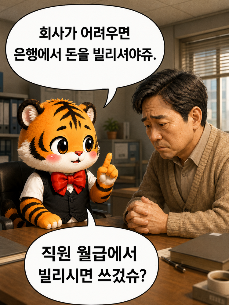자신이 언제부터 회사 자금조달팀이었느냐고 묻는 범이