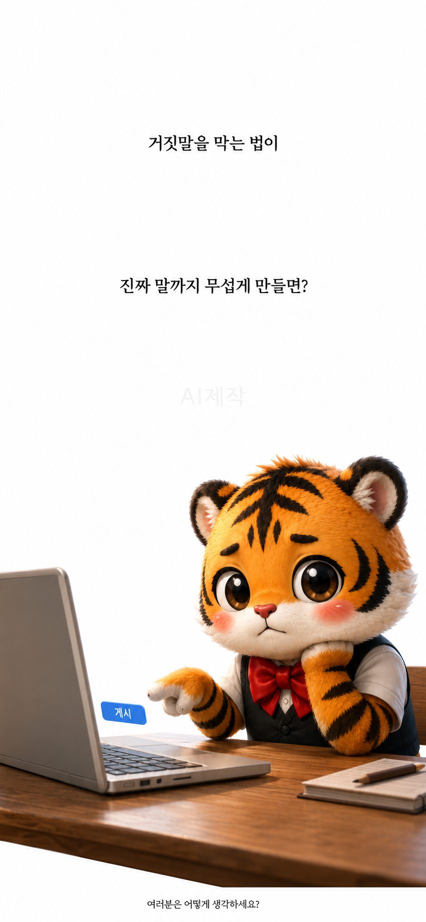 반대쪽 입장까지 확인한 뒤 글을 올리려는 범이와 웅녀