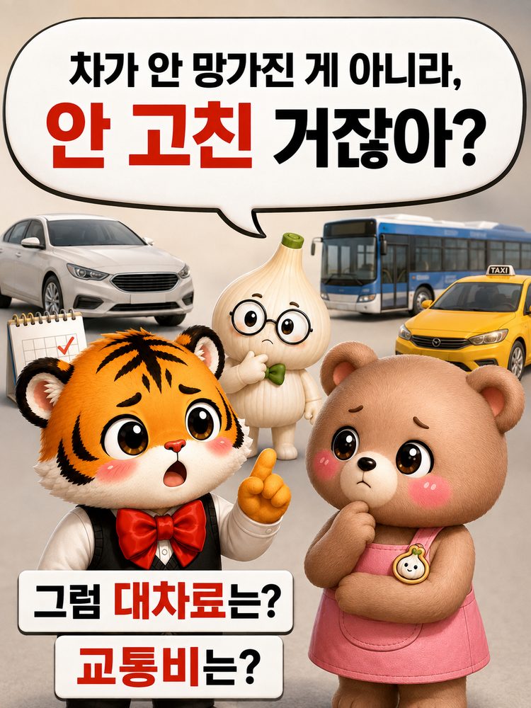 보험사가 연결해준 렌터카도 다 알아서 되는지 묻는 범이