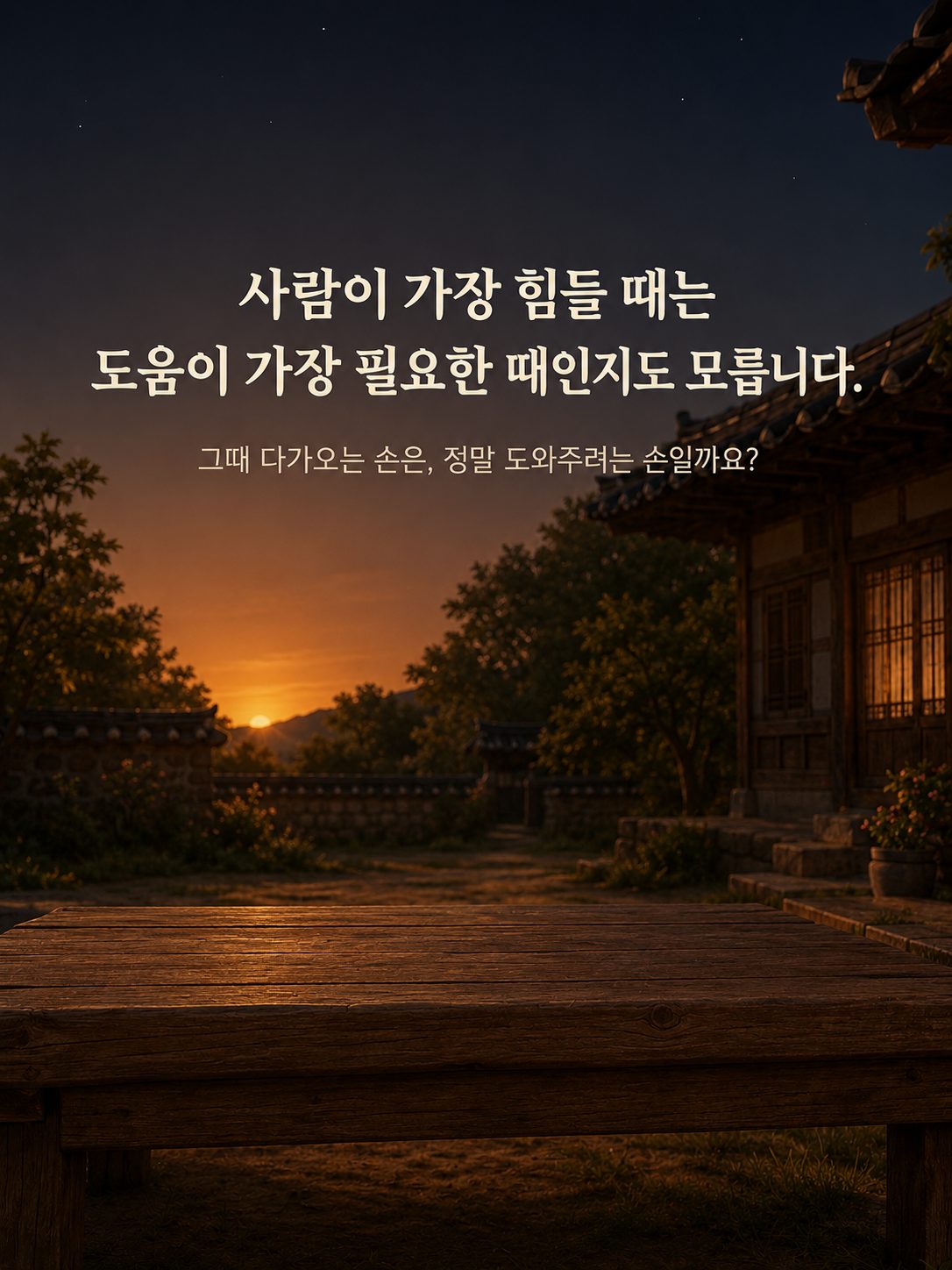 해질녘의 빈 평상