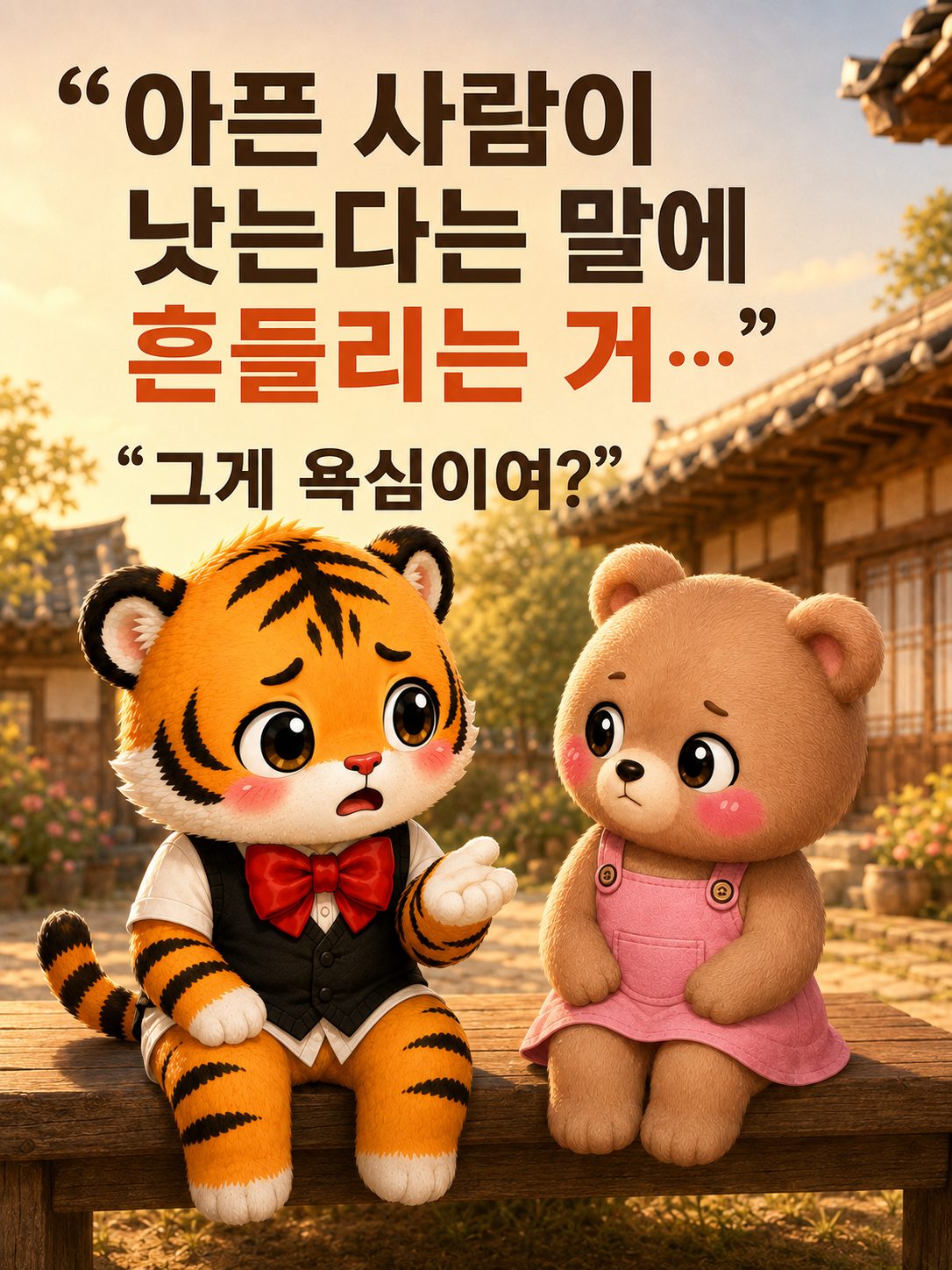 아픔을 나누는 범이와 웅녀