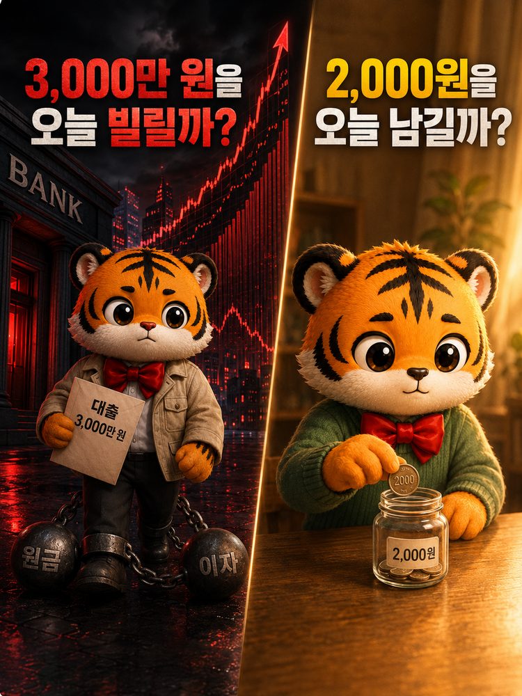 3,000만 원을 오늘 빌릴까, 2,000원을 오늘 남길까