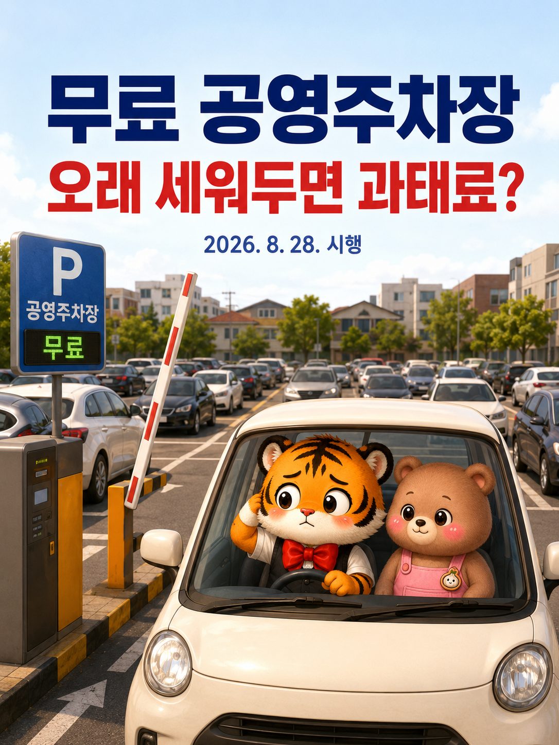 무료는 무제한이라는 뜻이 아니라는 점을 설명하는 범이와 웅녀