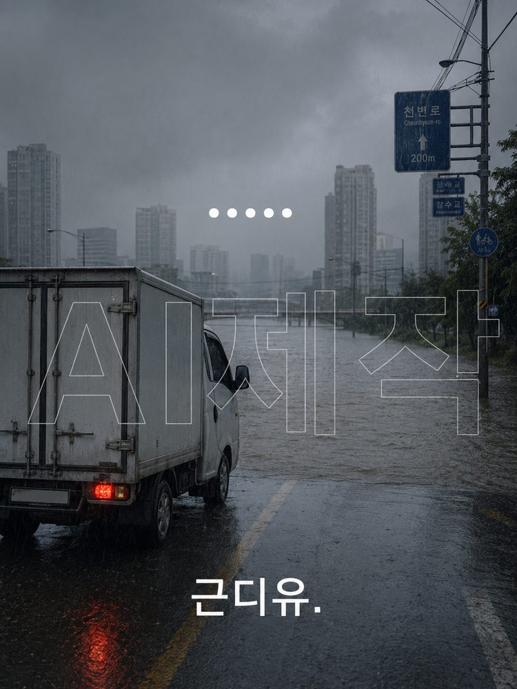 새벽 물류센터에서 배송차량이 출발하는 모습