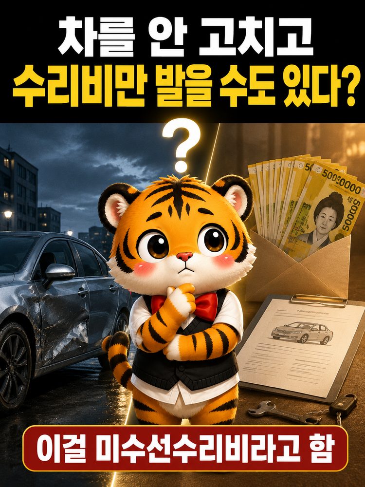 차를 안 고쳤을 때 대차료와 교통비는 어떻게 되는지 묻는 장면