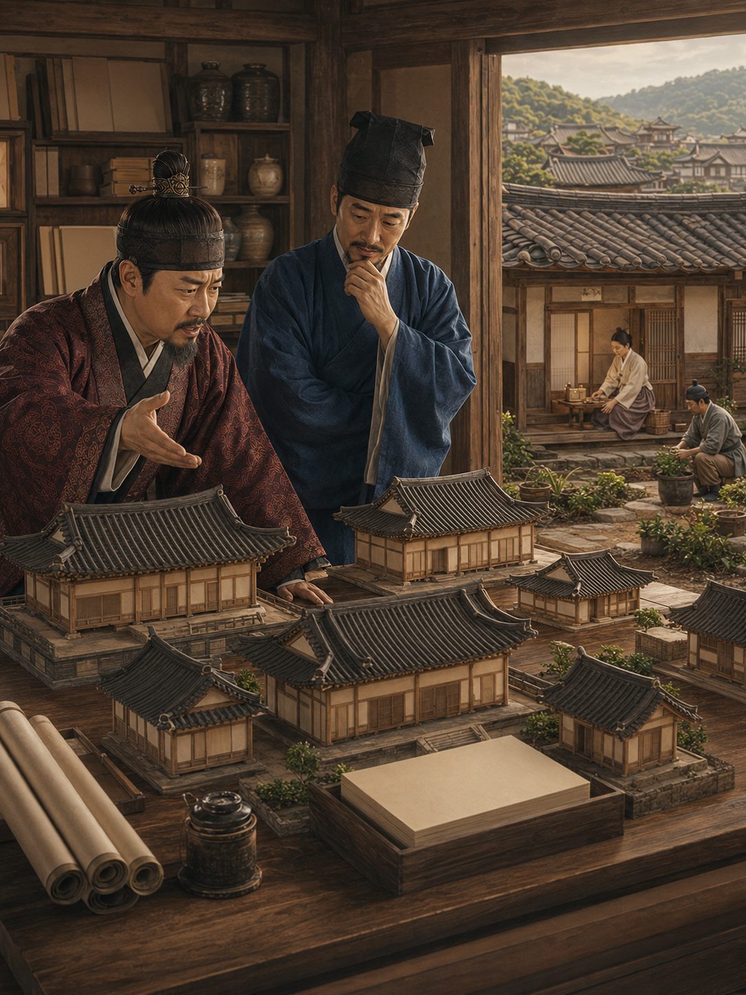 한 지붕에 함께 살던 사람들이 여러 집으로 나뉘어 살아가는 모습