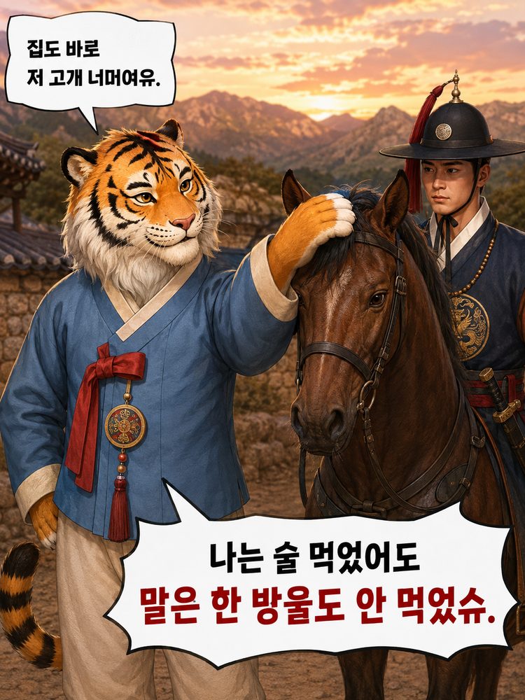 한두 잔밖에 안 마셨어요 집이 바로 앞이에요