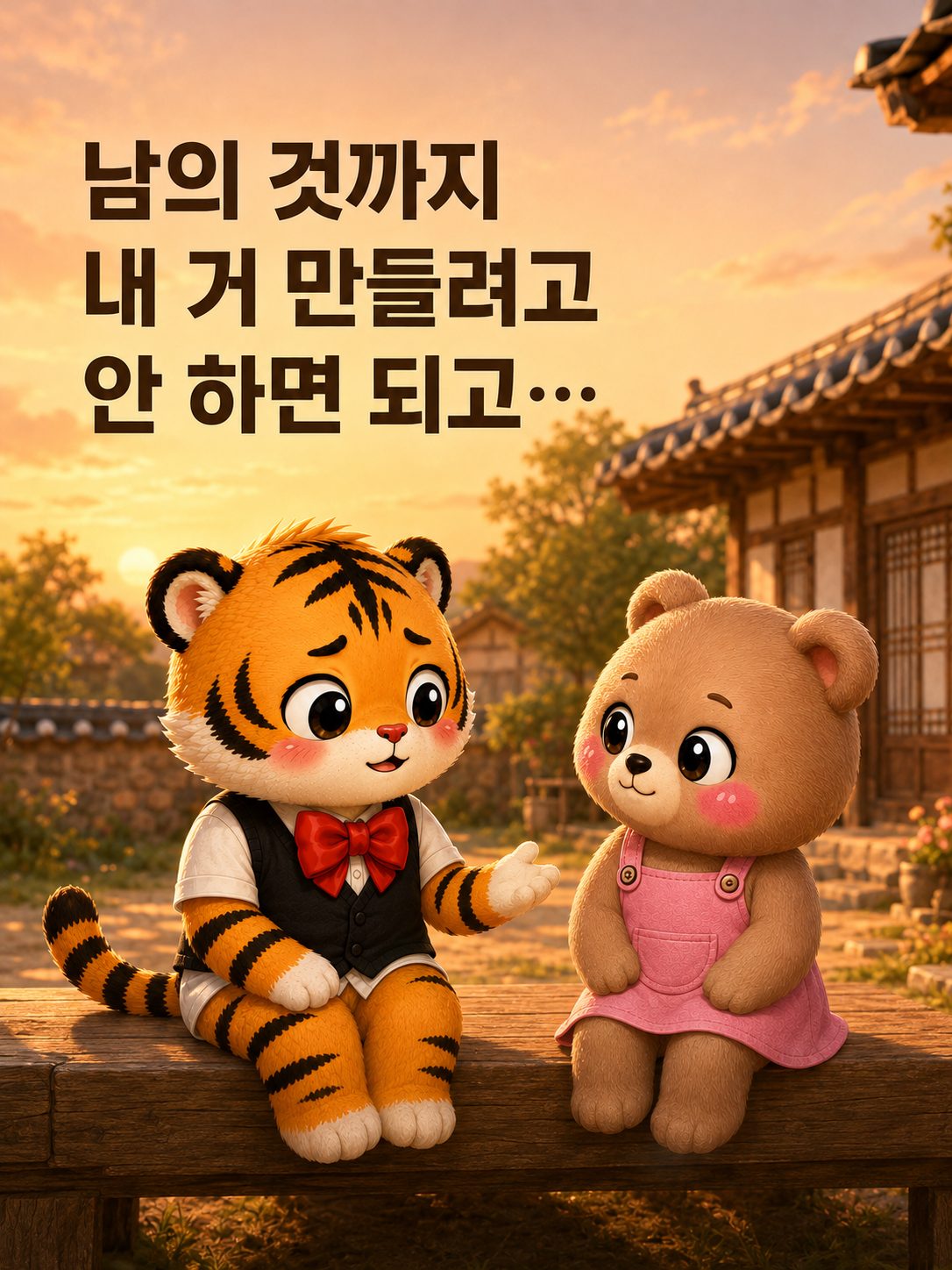 노을 아래 대화