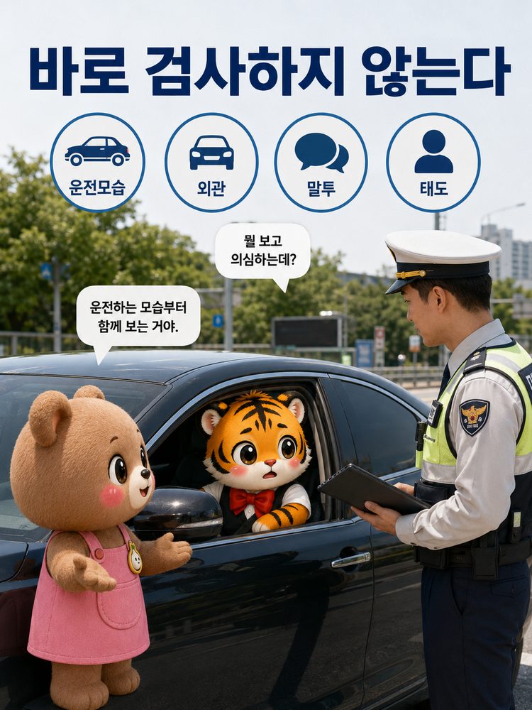 현장평가 뒤 타액 간이검사를 진행하는 장면