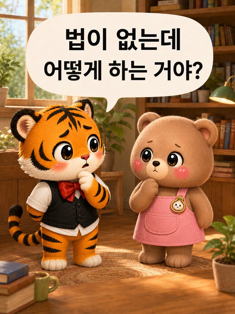 생활임금이라는 이름의 별도 법률은 없다고 설명하는 웅녀