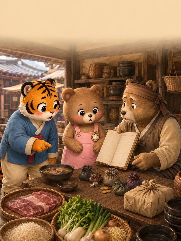 조선식 배송 중개소에서 주문과 배달을 연결하는 장면
