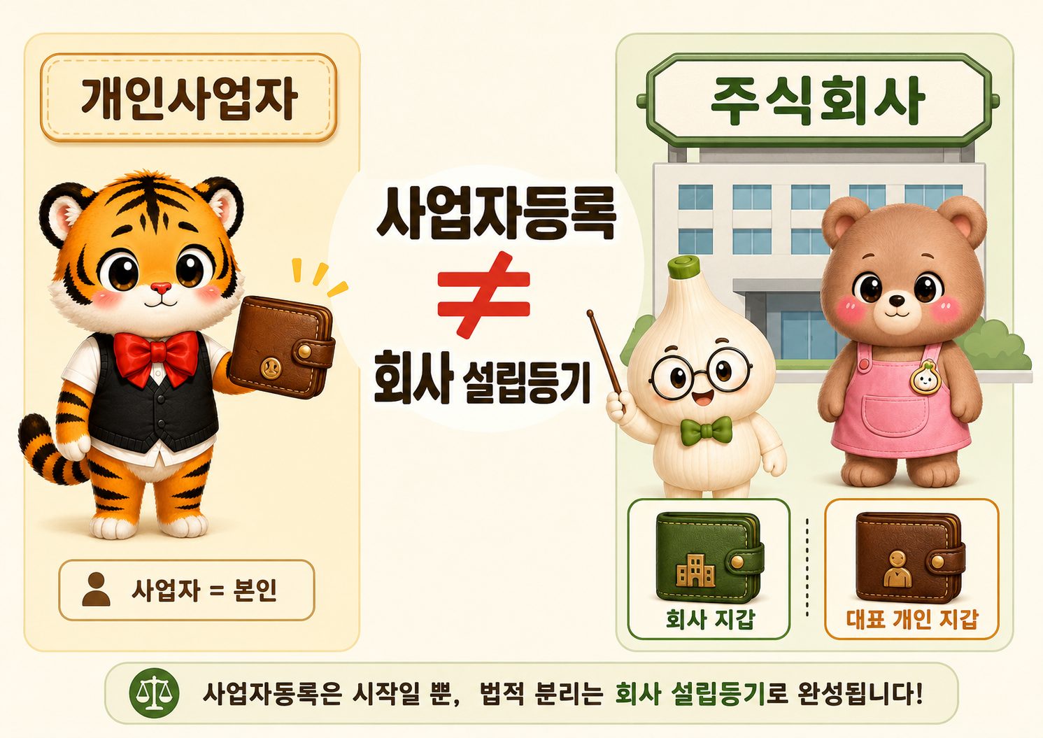 개인사업자와 주식회사의 차이 비교
