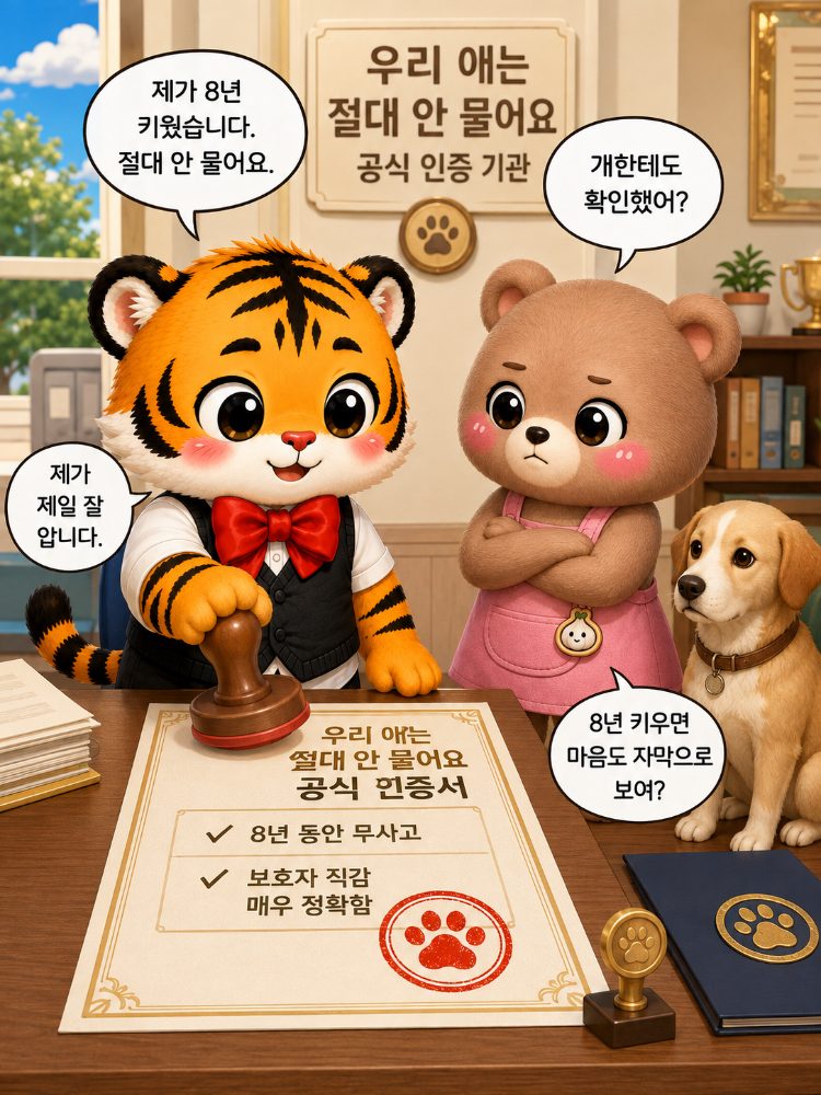 우리 애는 절대 안 물어요 인증서