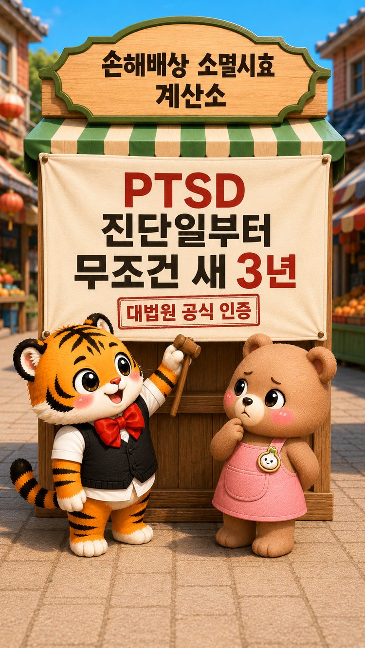 범이가 PTSD 진단일부터 무조건 새로운 3년이 시작된다는 현수막을 건 모습