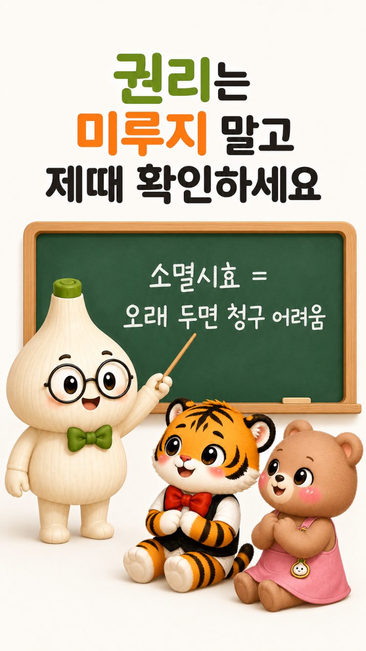 마르가 권리는 미루지 말고 제때 확인해야 한다고 정리하는 마지막 카드