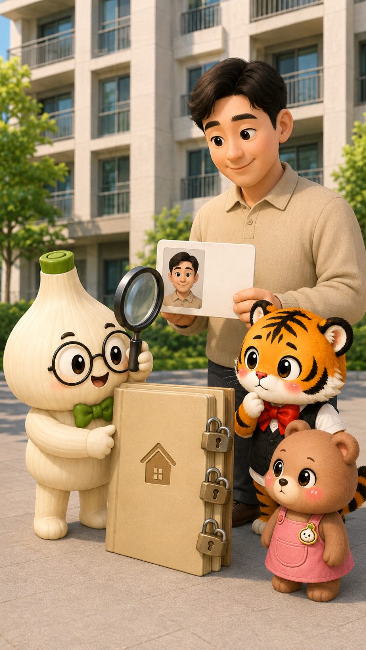 집과 계약 상대를 살펴보는 장면