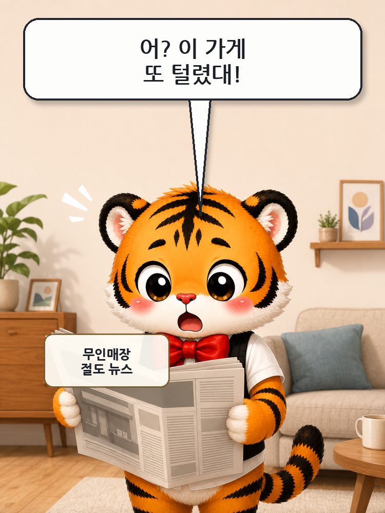 무인점포 절도 소식에 놀란 범이