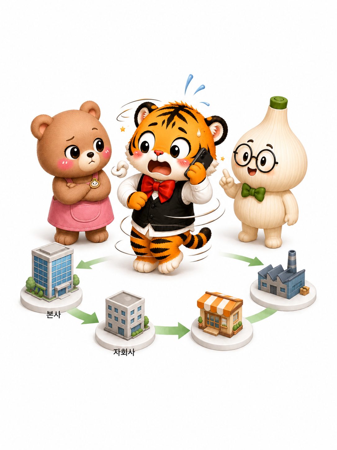 본사와 자회사, 영업점, 위탁업체 사이에서 전화를 돌리는 범이